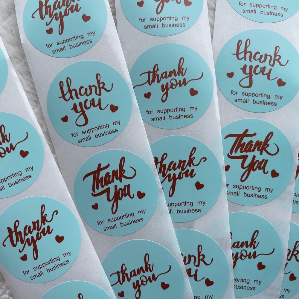 1000 thank you stickers 1.5”